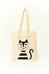 Custom Cotton Tote <b>Bag</b> Reusable Eco Friendly Shopping <b>Bag</b> <b>Long</b> Handle Zipper Closure - Product Image 5