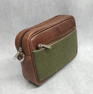 Recycled Organic Weaved Canvas Leather Single Shoulder Messenger Toiletry Bags DOPP Accessory Vintage Factory Bulk Orders Rivet - Product Image 1
