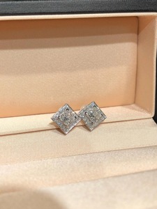 Princess Cut Lab Grown Diamond Stud <b>Earrings</b> 14K White Gold F Color Minimal Diamond <b>Earrings</b> for Women Luxury Jewelry - Product Image 4