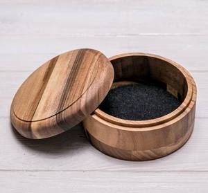 Caja de madera para refrigerios con tapa de vidrio, 4 compartimentos, contenedor de almacenamiento exquisito hecho a mano para nueces, frutas secas, decoración de cocina, mesa - Product Image 2
