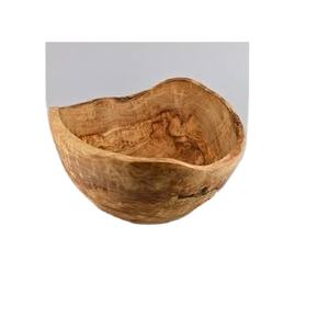 Bol à nourriture rustique en bois de manguier et cuivre, design arrondi écologique pour la nourriture des animaux de compagnie ou à usage général - Product Image 1