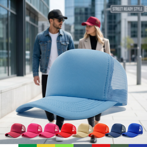 Gorra Trucker de Espuma de 5 Paneles con Logotipo Personalizado, Gorra de Béisbol de Malla Profesional OEM, Gorra Deportiva Unisex con Cierre a Presión, Bordado al por Mayor - Product Image 1