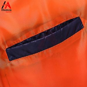 Personalizado azul marino naranja con capucha High Street Puffer chaqueta tela de poliéster a prueba de viento invierno ligero aislado cremallera Hamza - Product Image 5