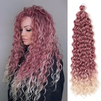 Lot de Cheveux Synthétiques Pré-étirés en Fibre Haute Température pour Tresses au Crochet, Ondulations Hawaïennes, Double Trame Faite à la Machine, Vente en Gros
