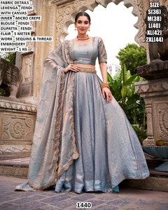 ผ้าคลุมไหล่สีพาสเทลลายมุกแบบปักลาย Bhandhani พร้อมชุดเลเฮนกาโชลี ผ้าแห้งเร็ว ป้องกันแสงแดด ทรงปกติสำหรับผู้หญิง-ความยาวระดับพื้น - Product Image 4