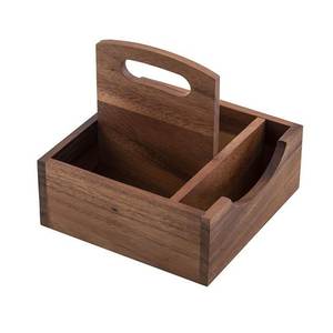 Organizador de Madera Moderno con Asa, Caja de Almacenamiento de Madera Resistente, Multiusos, para Cocina, Baño, Escritorio, Portátil, para Limpieza - Product Image 1