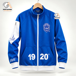 Veste de survêtement bleue pour femmes Zeta Phi Beta, logo 1920, fermeture éclair sur le devant, manches longues, coupe classique, écologique, séchage rapide, légère, toutes saisons - Product Image 4