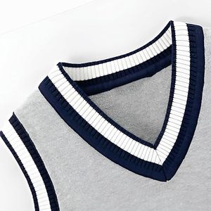 Chaleco de Punto sin Mangas con Cuello en V para Hombre, Transpirable, con Botones, Estilo Vintage Preppy, Prenda para Combinar en Capas - Product Image 3