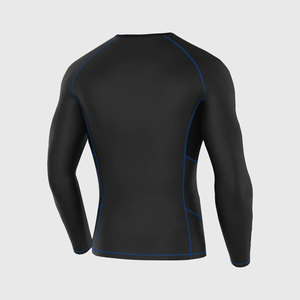 Men's <b>Black</b> Long Sleeve <b>Compression</b> <b>Shirt</b> Crew Neck Quick Dry Breathable Eco-Friendly Spandex Polyester Base Layer Full Sleeve - Product Image 3