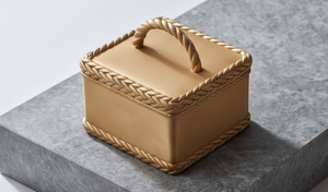 Unique Braided Rope Handle <b>Gold</b> Date And Dry Fruit Storage Box Luxury Snack Organizer Festive Gift Tin Container Wedding - Product Image 3