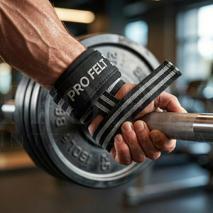 Sangles de musculation personnalisées avec logo de marque, en coton robuste, pour le soutien des poignets, idéales pour l'entraînement en salle de sport et les soulevés de terre - Vente chaude - Product Image 3