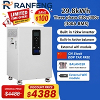 ZA EU USA STOCK Pl- 51.2v 628Ah 29.8kWh Onduleur intégré 20kw Triphasé 220v 230v_380v Tout-en-un +Active B