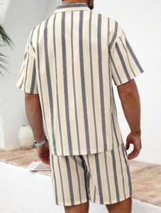 Camiseta de Manga Corta a Rayas 2025, Conjunto de Pantalones Cortos Casuales de Verano para Hombre - Product Image 2