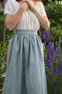 Women's Casual Natural 100% Cotton Floor-Length Wrap Design Breathable Eco-Friendly <b>Summer</b> <b>Skirt</b> Custom Made In-Stock - Product Image 5