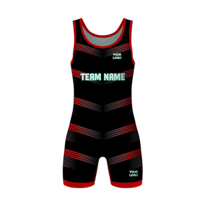 Singlet de Lucha Libre Negro de Alta Calidad OEM para Hombre, Ropa Deportiva Transpirable Personalizada para Canadá y EE. UU., para Artes Marciales - Product Image 1