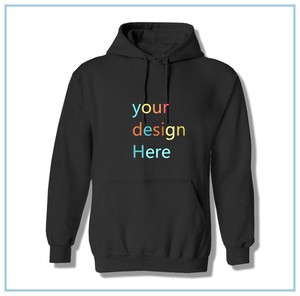 Sudadera con Capucha Negra para Hombre, Corte Regular, Informal, de Algodón Tejido, con Bolsillo Delantero, para Otoño, con Estampado See You Agina - Product Image 5