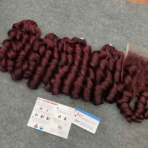 Hot new items 100% Vietnamese Human Hair Colored Bouncy Curly Weft High Quality Full Curls Soft Durable No Shedding No <b>Tangles</b> - Product Image 4