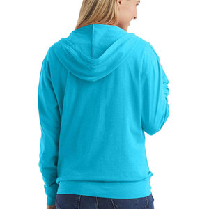 Women's Heavyweight Cotton Fleece Zip-Up Hoodie Long Sleeve French Terry Casual Style Drawstring Hooded Zip-Up Hoodie - Product Image 3