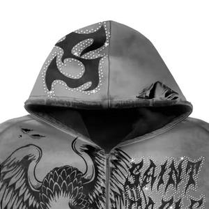 Ventes en gros de sweats à capuche pour hommes de haute qualité, 100% coton, 380g, molleton épais, impression puff, coupe classique, streetwear, logo personnalisé, couleur personnalisée - Product Image 6