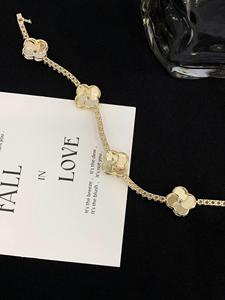 Clover Hip Hop Unisex <b>Bracelet</b> Fully Iced Moissanite Claw Setting Chain Link 18K <b>Solid</b> <b>Gold</b> Gift Jewelry - Product Image 4