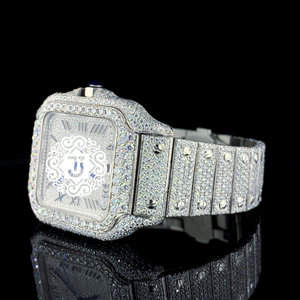 Reloj de Movimiento Automático con Esfera de Diamante Moissanite de Primera Calidad y Caja de Acero Inoxidable para Uso Diario, Disponible para la Venta - Product Image 2