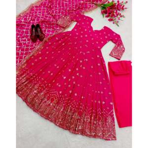 Designer Women's <b>Party</b> Wear Gown with Pent and Dupatta Set Elegant Wedding Attire - Product Image 2