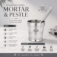 Mortier et pilon en acier inoxydable robuste pour épices et herbes, broyeur de cuisine, bol de mélange ayurvédique – Fournisseur en gros