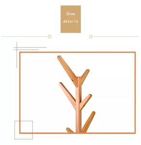 Percheros de madera de diseño moderno con acabado en cerezo y base de trípode, minimalistas para la entrada o el dormitorio, disponibles en tamaño y color personalizados. - Product Image 4