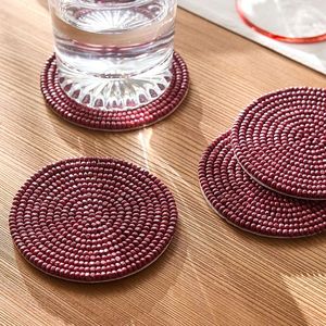 Posavasos Bordado a Mano con Cuentas y Hermoso Patrón Decorativo para Tazas de Té y Café, Protección para Mesa - Product Image 6
