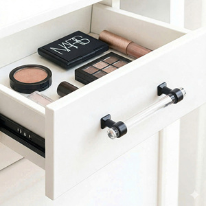 Modern Transparent Zinc Alloy Acrylic Tube <b>Cabinet</b> Handles Furniture Pull Hardware Product High Quality Kitchen Bathroom Bedroom - Product Image 5