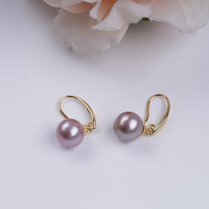 Pendientes Colgantes de Perlas de Agua Dulce Naturales de Estilo Básico Simple para Mujer, Accesorio Versátil con Gancho para la Oreja, Perla Casi Perfecta - Product Image 2