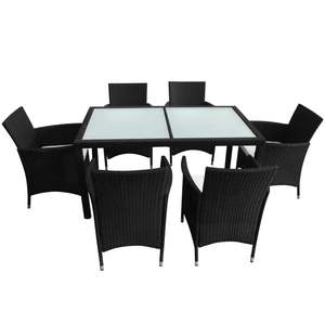 Ensemble de meubles de jardin de taille moyenne avec housses amovibles en rotin PE noir - Product Image 3