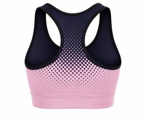 Soutien-gorge de sport dos nageur pour femme, uni, respirant, maintien élevé, écologique, séchage rapide, sans coutures, haut de fitness, col rond contrastant - Product Image 5
