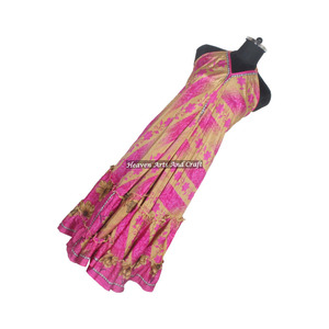 Vestido Boho de Verano para Mujer, Estilo Vintage, Sari de Seda, Vestido Hippie, Elegante Vestido de Noche sin Mangas para Mujer - Product Image 1