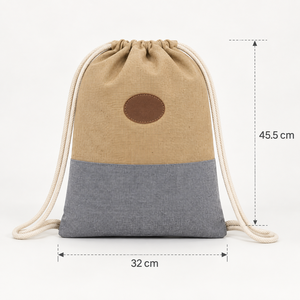 225 GSM Recycled-Cotton Jute Drawstring-Backpack 32x45.5 cm Eco Gym-Sports <b>Bags</b> Custom-Logo Wholesale OEM Private Label Reusable - Product Image 4