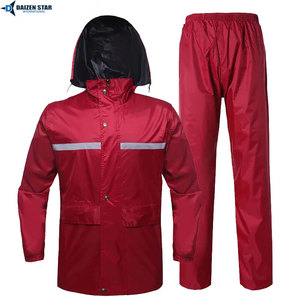 Custom Logo Hooded Casual Solid Waterproof Rainwear Set for Men and Women - Product Image 3