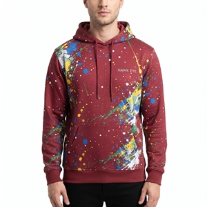 Men's Sublimation Printed Sports Hoodie Breathable Polyester Cotton Pullover <b>Sweatshirt</b> with Pockets for <b>Gym</b> Fitness Outdoor - Product Image 1