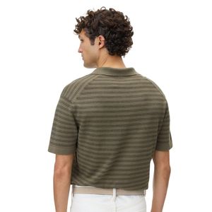 Polo pour homme coupe classique en mélange de lin, léger, respirant, décontracté, tendance, fabrication OEM ODM personnalisée - Product Image 2