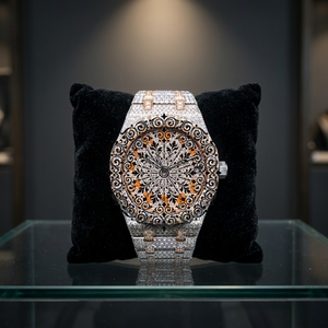 Reloj de Cuarzo Analógico AMBER JEWELS de Lujo con Movimiento CITIZEN, Resistente al Agua, 46 mm, Caja Irregular Ligera, Plateado, con Moissanita - Product Image 2