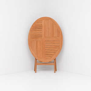 Teak <b>Folding</b> <b>Table</b> Outdoor Round Wooden <b>Garden</b> Patio Bistro <b>Table</b> for Restaurants Cafes Resorts Hotels and Home Terrace Use - Product Image 6