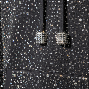 Sudadera con Capucha Personalizada con Logotipo de Diamantes de Imitación para Hombre, Estilo Boxy, 500 g/m², Lavado Ácido, Streetwear, Felpa Francesa, OEM - Product Image 2