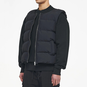 Custom Logo Men's Duck Down Padded Puffer Vest <b>Jacket</b> With Solid Color <b>Packable</b> Winter Coat & <b>Jackets</b> For Wholesale - Product Image 2