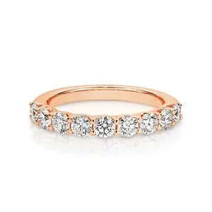 Anillo de Eternidad Vintage con Diamante Cultivado en Laboratorio de Corte Brillante de 1.30 Quilates, Oro Rosa de 14K con Baño de Rodio, Color D, Claridad F, Certificado IGI, Marca Tishya - Product Image 4