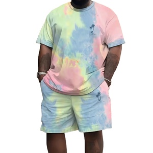 Conjunto Casual de Verano para Hombre, Fabricante, 2 Piezas, Pantalones Cortos Cargo de Algodón, OEM, ODM, Suministro al por Mayor, Tie Dye - Product Image 1