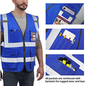 Hi-Vis Contrast Safety Workwear Reflective <b>Overalls</b> Rainwear Bib Pants - Product Image 4