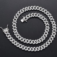 Chaîne cubaine en moissanite de qualité export, sertie de diamants, pour hommes et femmes, bijoux de mode pour fêtes, cadeau disponible à la vente