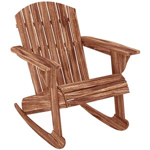 Silla Mecedora Adirondack con Diseño de Listones, Madera Carbonizada, Asiento para Exteriores con Chimenea - Product Image 1