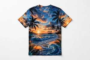 เสื้อยืดผู้ชาย คอโอ แขนสั้น ผ้าฝ้าย 100% เป็นมิตรกับสิ่งแวดล้อม สไตล์ลำลอง พิมพ์ลายแบบซับลิเมชั่น - Product Image 2