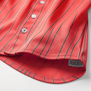 Maillot de baseball personnalisé à rayures fines, vente en gros, sublimé, boutonné, pour équipes sportives, chemise à manches courtes, uniforme de performance, logo personnalisé - Product Image 3