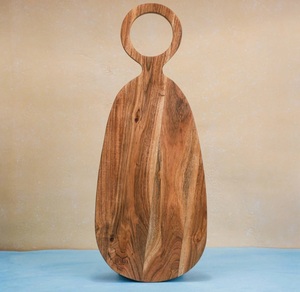 Planche à découper rectangulaire en bambou écologique réutilisable avec finition naturelle, compatible lave-vaisselle pour la préparation des aliments - Product Image 2